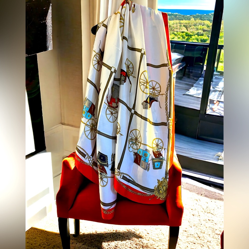 100 percent silk polyester scarf new with tags